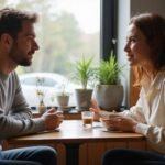 Erotisch contact in Flevoland: Vind Discrete Sexdates Online Een man en vrouw genieten van een ontspannen gesprek in een café