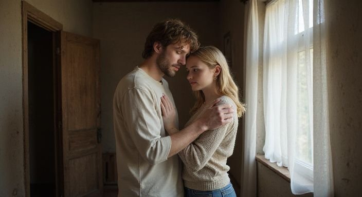 Een man en vrouw delen erotisch contact Overijssel in een rustige kamer.