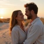 Erotisch contact Zeeland - Vind hete sexdates in jouw regio Een vrouw en man omarmen elkaar liefdevol op het strand