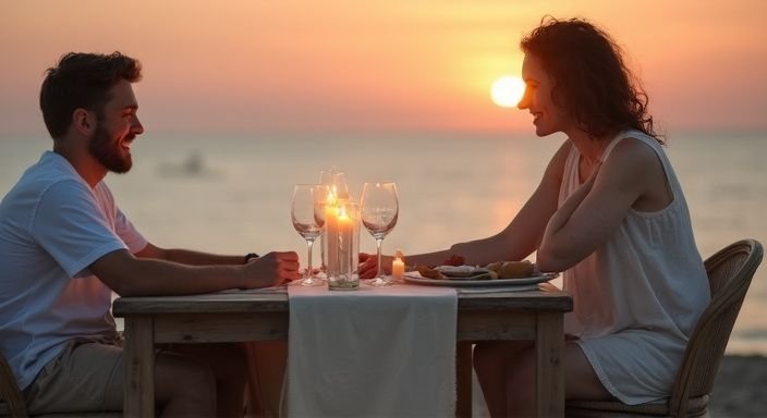 Een romantisch diner voor twee aan de kust van Zeeland. Een romantisch diner voor twee aan de kust van Zeeland.