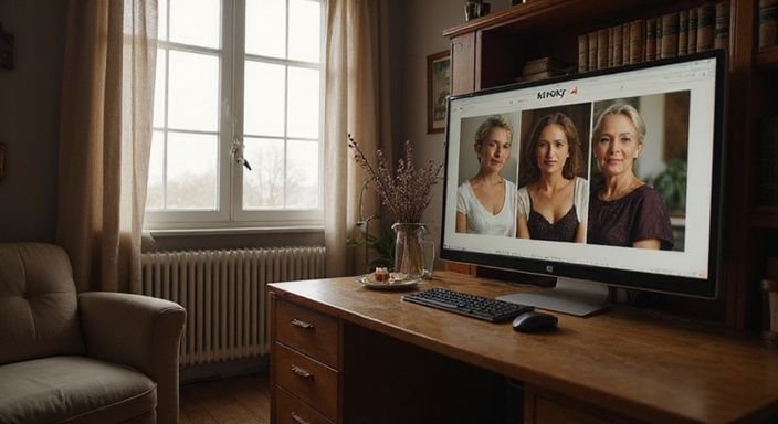 Moderne slaapkamer met computer, boeken en uitnodigende sfeer voor persoonlijke verbindingen. Moderne slaapkamer met computer met milf sexcontacten, boeken en uitnodigende sfeer voor persoonlijke verbindingen.
