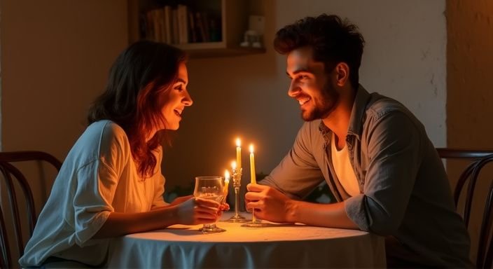 Een romantisch diner voor twee in een gezellige kamer. Een romantisch diner voor twee in een gezellige kamer tijdens Sexcontact Eindhoven.