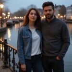 Sexdate Amsterdam: Vind spannende ontmoetingen in de hoofdstad Een jong stel staat intiem naast een Amsterdamse gracht