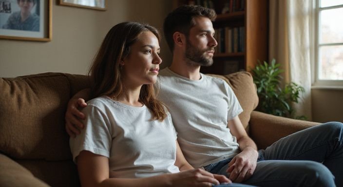 Een ontspannen moment tussen een man en een vrouw op een bank.