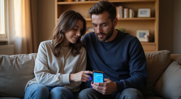 Een stel zoekt samen naar locaties op een datingapp voor sexcontact in Rotterdam.