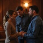 Twee stellen verkennen intieme gesprekken in een luxe swingersclub